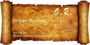Orbán Rozina névjegykártya
