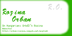 rozina orban business card
